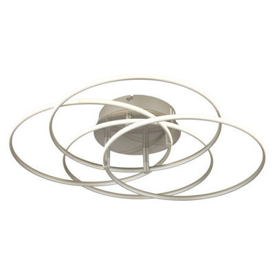Luminosa Lighting Luminosa Kombos 51.5Cm Integrated Led Semi Flush Ceiling Light Nickel Matt 4X Led 4000K - image 1