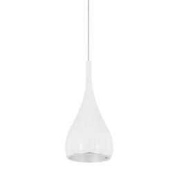 Luminosa Lighting Luminosa Modern Hanging Pendant Chrome, White 1 Light  With Metal Alloy Shade, E27 - thumbnail 1