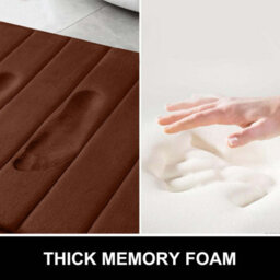 Ameha Memory Foam Bath Mat 40 X 60 Cm Brown Soft & Comfortable Non Slip Bathroom Small Mat Water Absorbent Mats - thumbnail 8