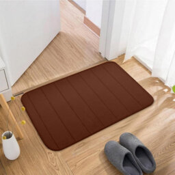 Ameha Memory Foam Bath Mat 40 X 60 Cm Brown Soft & Comfortable Non Slip Bathroom Small Mat Water Absorbent Mats - thumbnail 2
