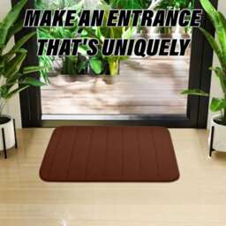 Ameha Memory Foam Bath Mat 40 X 60 Cm Brown Soft & Comfortable Non Slip Bathroom Small Mat Water Absorbent Mats - thumbnail 3