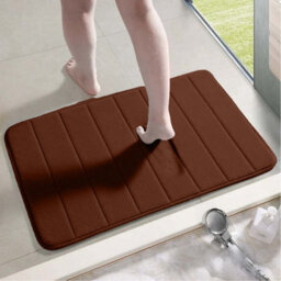 Ameha Memory Foam Bath Mat 40 X 60 Cm Brown Soft & Comfortable Non Slip Bathroom Small Mat Water Absorbent Mats - thumbnail 6