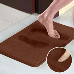 Ameha Memory Foam Bath Mat 40 X 60 Cm Brown Soft & Comfortable Non Slip Bathroom Small Mat Water Absorbent Mats - thumbnail 7