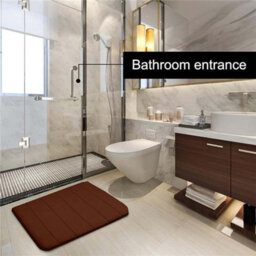 Ameha Memory Foam Bath Mat 40 X 60 Cm Brown Soft & Comfortable Non Slip Bathroom Small Mat Water Absorbent Mats