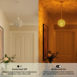 Innoteck Compact Acrylic Spherical Pendant Lampshade - Chrome - thumbnail 7