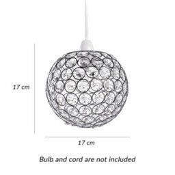 Innoteck Compact Acrylic Spherical Pendant Lampshade - Chrome - thumbnail 4