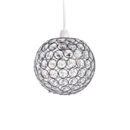 Innoteck Compact Acrylic Spherical Pendant Lampshade - Chrome