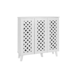 3 Door Shoe Cabinet In White Home Storage With 3 Door - thumbnail 2