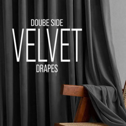 Ameha Charcoal Velvet Curtains For Bedroom Insulated Thick Thermal Eyelet Ring Top Blackout Curtain Pair With Tie Backs - thumbnail 7
