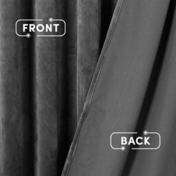 Ameha Charcoal Velvet Curtains For Bedroom Insulated Thick Thermal Eyelet Ring Top Blackout Curtain Pair With Tie Backs - thumbnail 3