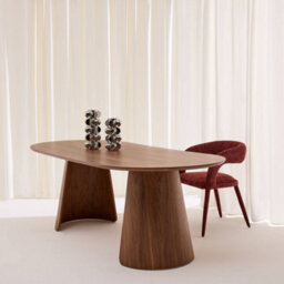 Sweeek - Oblong Dining Table For 8 People Wood Decor Walnut 220X100X76 Cm - Mathilde - thumbnail 6