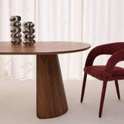 Sweeek - Oblong Dining Table For 8 People Wood Decor Walnut 220X100X76 Cm - Mathilde - thumbnail 7