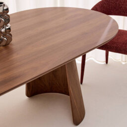 Sweeek - Oblong Dining Table For 8 People Wood Decor Walnut 220X100X76 Cm - Mathilde - thumbnail 4