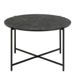 Wyld Haus Odense Black Izmir Round Coffee Table Metal Legs - thumbnail 3