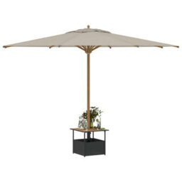 Vidaxl Garden Table With Parasol Hole Black 55X55X46.5 Cm Poly Rattan - thumbnail 4