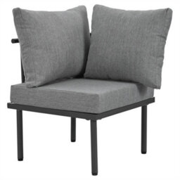 Abrihome Garden Lounge Set With Galvanized Iron Frame, Set Of 6, Smooth Glass Table Top, Including All Seat And Back Cushions, Grey - thumbnail 7
