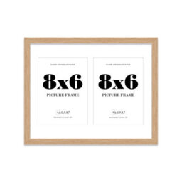 14X11 Inch 2 Opening Photo Collage Frame, Display Two 8X6 Inch Photos, Multi Aperture Family Picture Frame, Oak - thumbnail 2