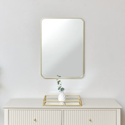 Melody Maison Gold Curved Framed Wall Mirror 70Cm X 50Cm - image 1