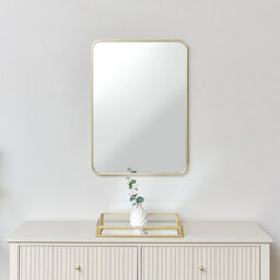 Melody Maison Gold Curved Framed Wall Mirror 70Cm X 50Cm - thumbnail 2