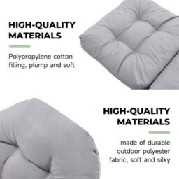 Living And Home Light Grey Garden Chair Seat Pad Cushion Waterproof Outdoor Bench Swing Chair Seat Cushion For Indoor Outdoor 125Cm L X 53Cm W - thumbnail 4