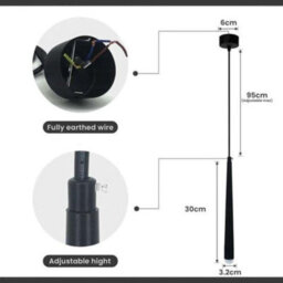 Modern Cone Shape Ceiling Pendant Light Black Aluminium Gu10 Base Cylindrical Droplight Suspension Hanging Lamp - thumbnail 3