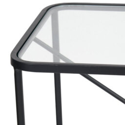 Pacific Lifestyle Clear Glass Narrow Console Table With Black Metal Cross Frame, Slim 32Cm Deep, Roxy - thumbnail 9