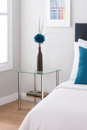 Aspect Furniture Matrix 2-Tier Glass Rack/side Table-Clear - thumbnail 4