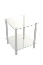 Aspect Furniture Matrix 2-Tier Glass Rack/side Table-Clear - thumbnail 2