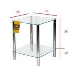 Aspect Furniture Matrix 2-Tier Glass Rack/side Table-Clear - thumbnail 3