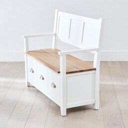 The Furniture Market Cheshire White Painted Monks Hall Bench With 3 Drawers - thumbnail 5