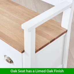 The Furniture Market Cheshire White Painted Monks Hall Bench With 3 Drawers - thumbnail 8