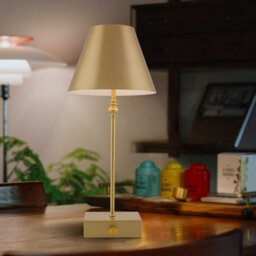 Harper Living Cordless Table Lamp, 5200Mah Battery Operated Desk Light, Modern Led Rechargeable Lamp With Dimmer Switch-Gold - thumbnail 4