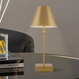 Harper Living Cordless Table Lamp, 5200Mah Battery Operated Desk Light, Modern Led Rechargeable Lamp With Dimmer Switch-Gold