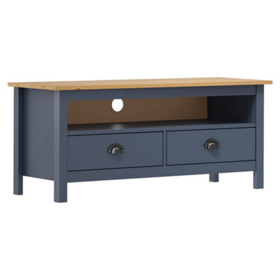 Vidaxl Tv Cabinet Hill Grey 110X40X47 Cm Solid Pine Wood - image 1