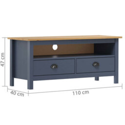Vidaxl Tv Cabinet Hill Grey 110X40X47 Cm Solid Pine Wood - thumbnail 6