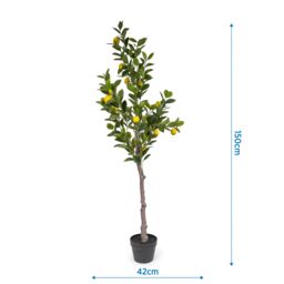 Candlelight Green & Yellow 150Cm Lemon Tree Pot With Artificial Plant In Black Plastic Pot - thumbnail 5