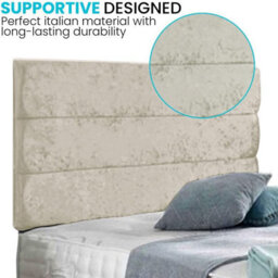 Dining Tables Divan Bed With Matching Headboard & Pocket Sprung Memory Foam Mattress, 2 Drawers (Same Side) - Double - Ivory Cruhsed Velvet - thumbnail 3
