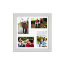 AK Frames 12X12 White Ash Modern Multi Photo Frame With White Mount - Holds 4 Apertures (4X) 6X4 Photos - thumbnail 1