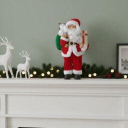 Urbn-Living Urbnliving 30Cm Standing Santa Claus Figure Traditional Father Christmas Decoration Gift - thumbnail 3