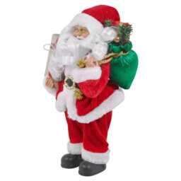 Urbn-Living Urbnliving 30Cm Standing Santa Claus Figure Traditional Father Christmas Decoration Gift