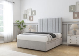 "Comfort Tokyo Silver Plush Divan Bed Base No Drawers - 26"" Strutted  5' King" - thumbnail 5