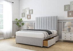 "Comfort Tokyo Silver Plush Divan Bed Base No Drawers - 26"" Strutted  5' King" - thumbnail 4