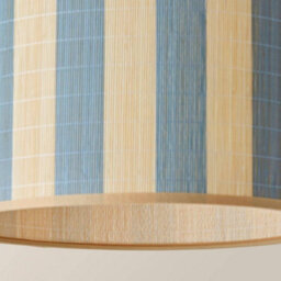Valuelights Lori Blue Stripe Bamboo Drum Ceiling Lamp Shade And Bulb (D)30Cm - thumbnail 6