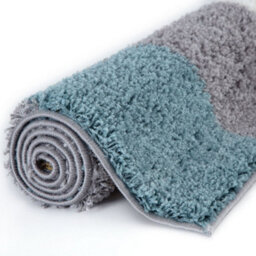 The Rugs Duck Egg Blue Grey And Ivory Soft Checkerboard Design Fluffy Shaggy Rugs And Runners High Pile Living Room Kitchen Hallway 381 - thumbnail 5