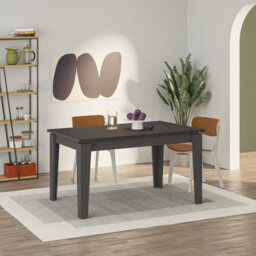 Decortie Tolmen Dining Table Rectangular Extendable Table Up To 6 Seater Contemporary Kitchen Table 140Wcm Living Room, Anthracite - thumbnail 1