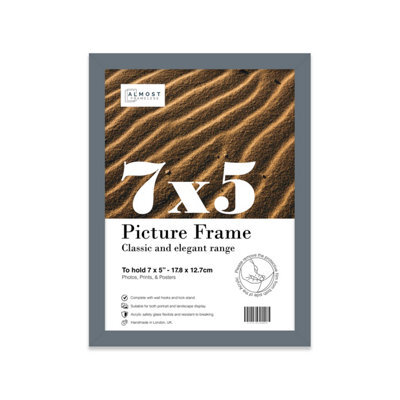 7X5 Grey Picture Frame (12.7 X 17.8Cm) Poster, Photo, Artwork, Gallery Wall Or Print - image 1