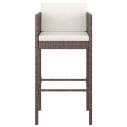 Berkfield 7 Piece Garden Bar Set With Cushions Brown Poly Rattan - thumbnail 5