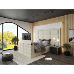Copenhagen Upholstered  Cream Television Bed Frame - thumbnail 1