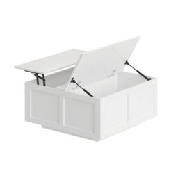Keepreaper Stylish Lift Top Coffee Table With Large Hidden Storage In White - thumbnail 5