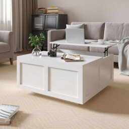Keepreaper Stylish Lift Top Coffee Table With Large Hidden Storage In White - thumbnail 2